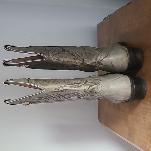 Boulet Western Cowboy Boots - distressed grey - Picture 7 of 13